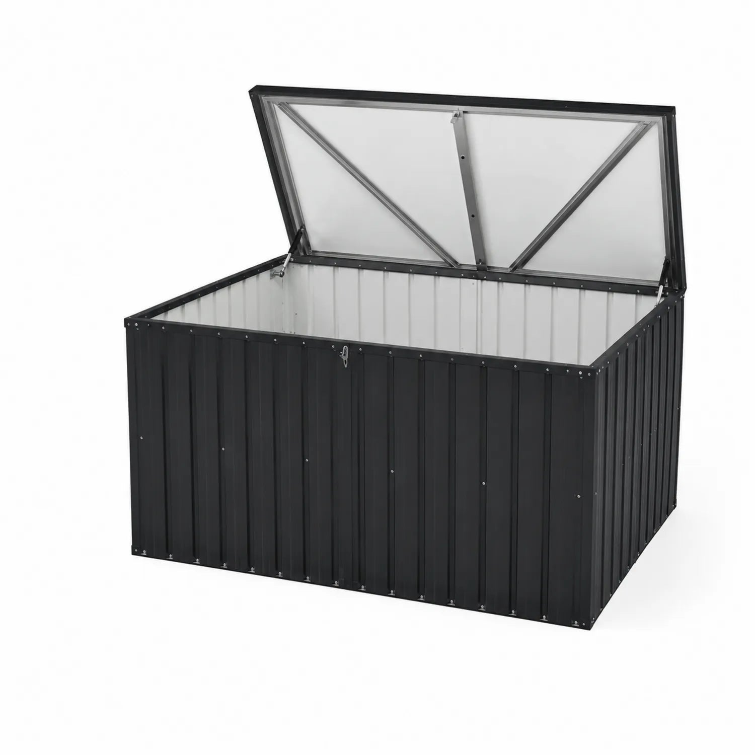 Coffre de rangement extérieur en métal Noir