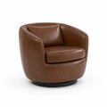Fauteuil pivotant en cuir synthétique marron