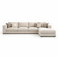 Fabric Sectional Sofa Beige L-Shaped 104 Inches