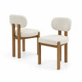 Lot de 2 chaises en bois et tissu polyester