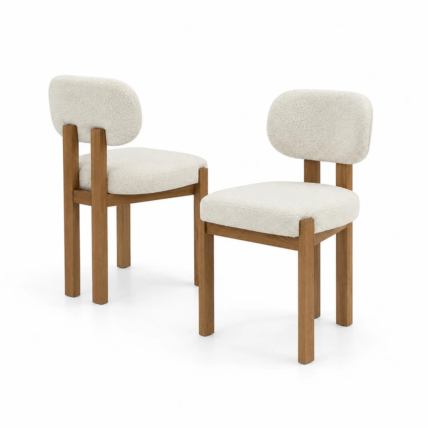 Lot de 2 chaises en bois et tissu polyester