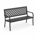 Banc en métal noir avec motifs décoratifs