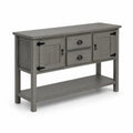 Console en bois de pin gris avec rangement 120x40x80 cm