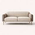 Beige Fabric Sofa with Metal Legs 200cm Length 85cm Depth 75cm Height