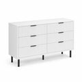 Commode à 6 tiroirs en bois avec pieds en métal noir