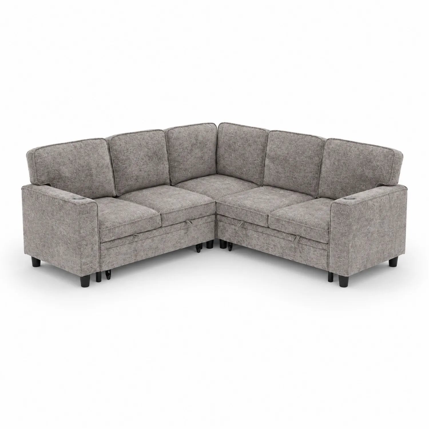 Canapé d'angle en tissu gris