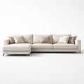 Ivory Linen Sectional Sofa with Chaise 290cm
