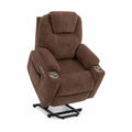 Fauteuil Relax en Tissu Marron avec Porte-gobelets