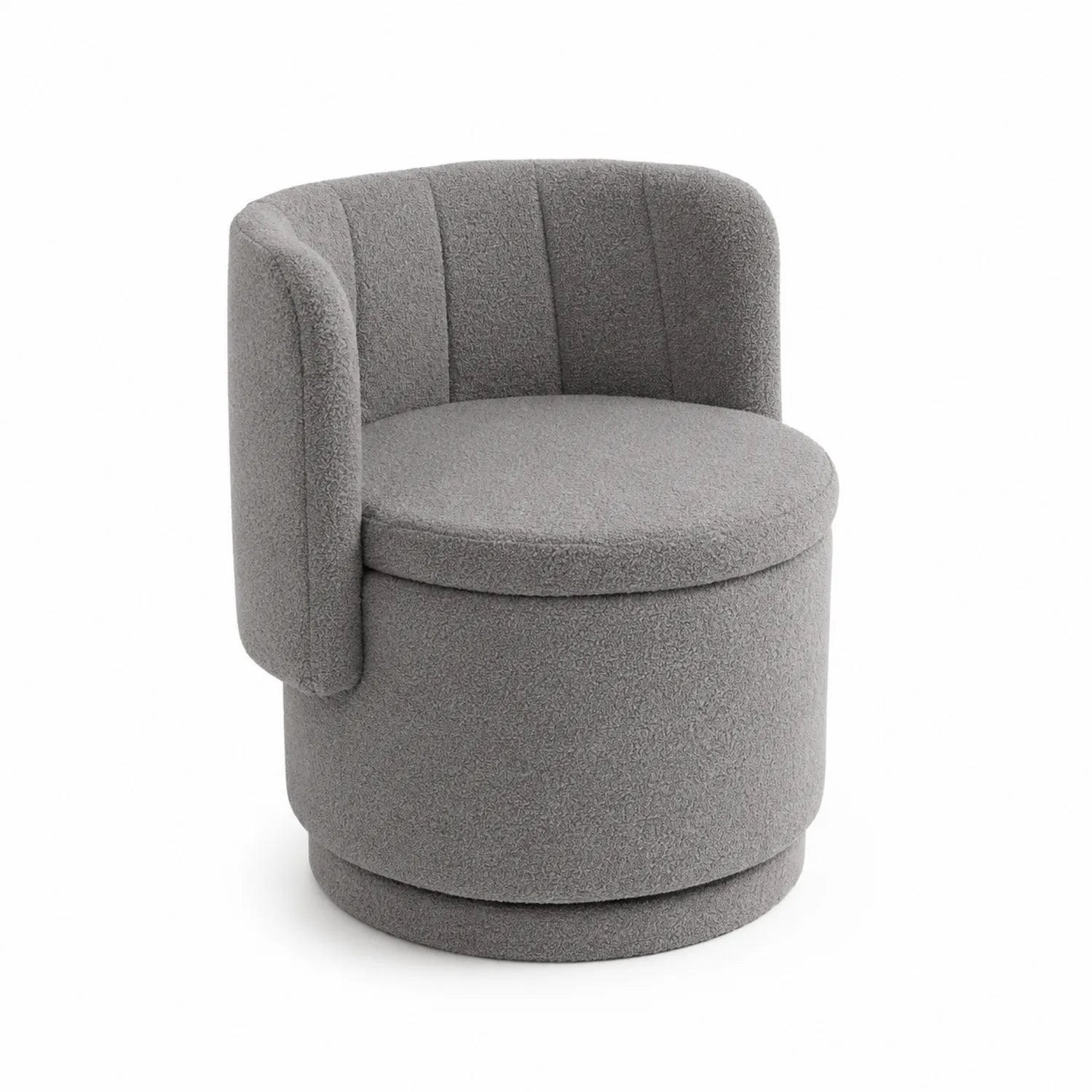 Chaise pivotante en tissu bouclé gris