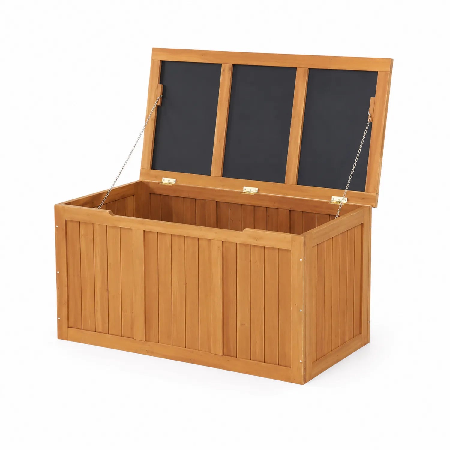 Coffre de rangement extérieur en bois d'acacia 117x50x58 cm Marron