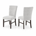 Ensemble de 2 chaises de salle à manger en bois et tissu gris