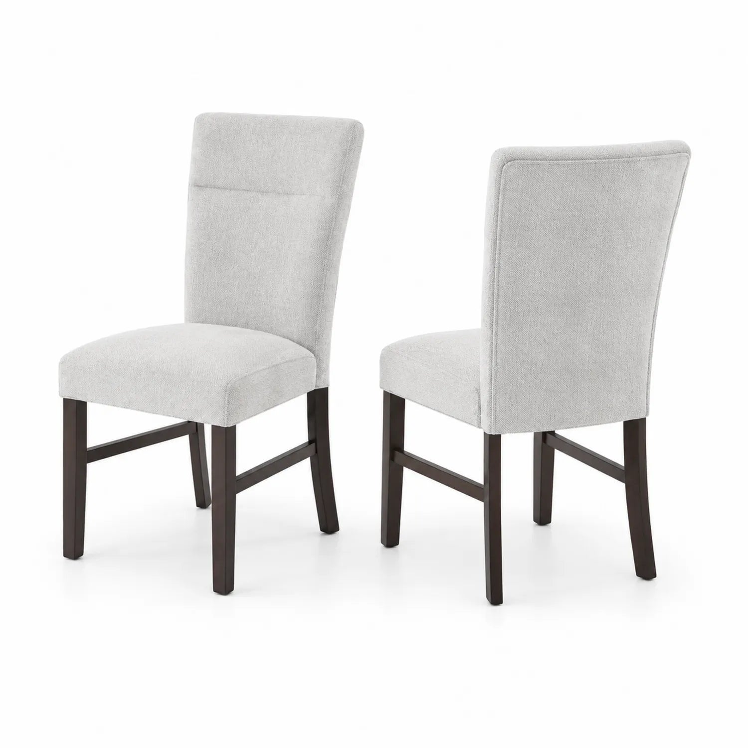 Ensemble de 2 chaises de salle à manger en bois et tissu gris
