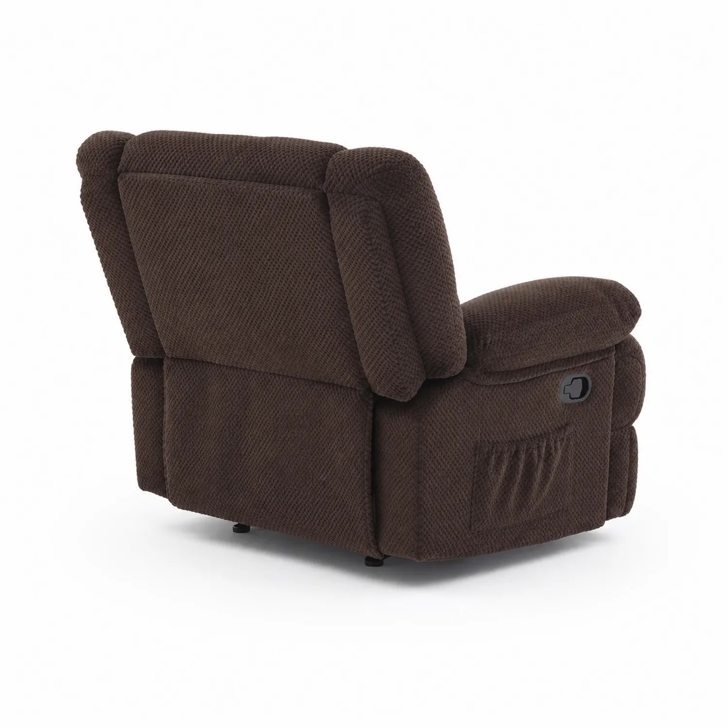 Fauteuil inclinable en tissu marron avec repose-pieds