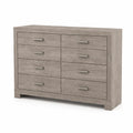Commode en Bois 8 Tiroirs Chêne Gris