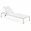 Chaise longue extérieure en aluminium blanc réglable
