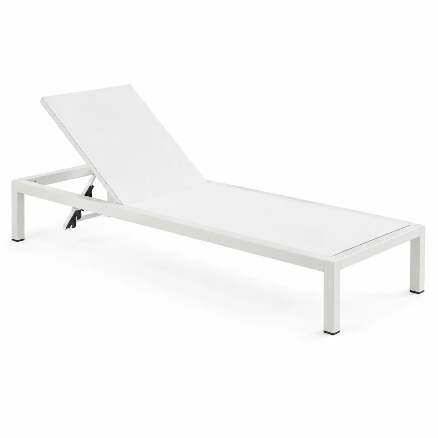 Chaise longue extérieure en aluminium blanc réglable