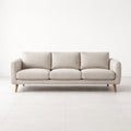 Beige Fabric Sofa with Wooden Legs 220cm x 85cm x 75cm