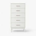 White MDF 5-Drawer Chest 120cm Tall