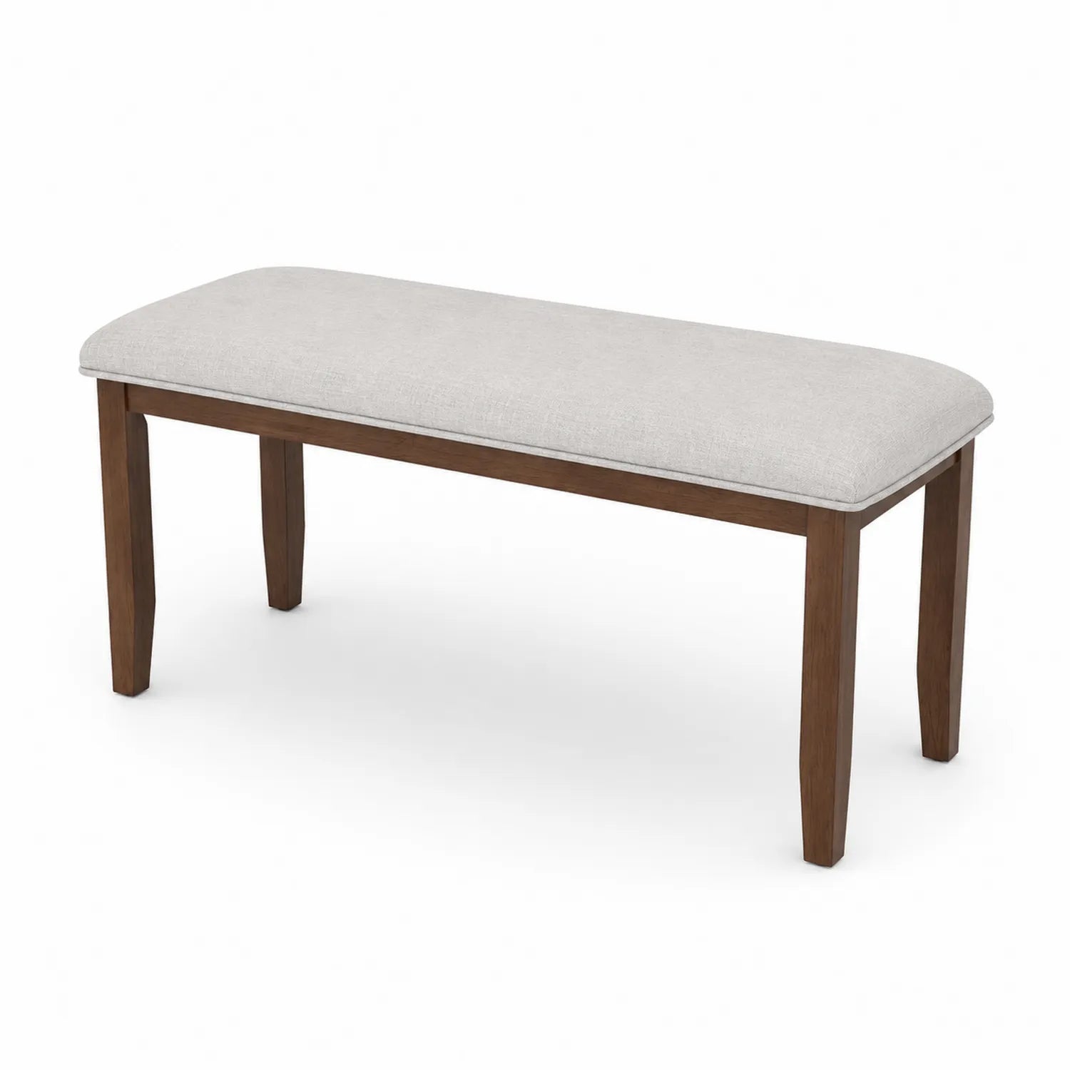 Banc en Bois avec Assise en Tissu Polyester Beige