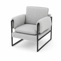 Fauteuil en tissu gris avec structure métallique