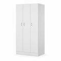 Armoire en bois aggloméré blanc à 3 portes
