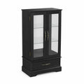Vitrine en Bois Noir avec Verre Trempé 120cm