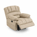 Fauteuil inclinable en tissu microfibre beige