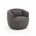 Fauteuil rond en velours côtelé gris