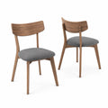 Chaises en bois et tissu gris lot de 2