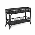 Console en rotin noir avec 2 étagères 100x40x80 cm