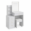 Coiffeuse avec miroir LED, MDF Blanc, 80 x 40 x 135 cm
