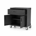 Chariot de rangement en acier avec tiroir et placard verrouillable, 85x40x85 cm, Noir