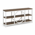 Console en bois et métal blanc 120 cm