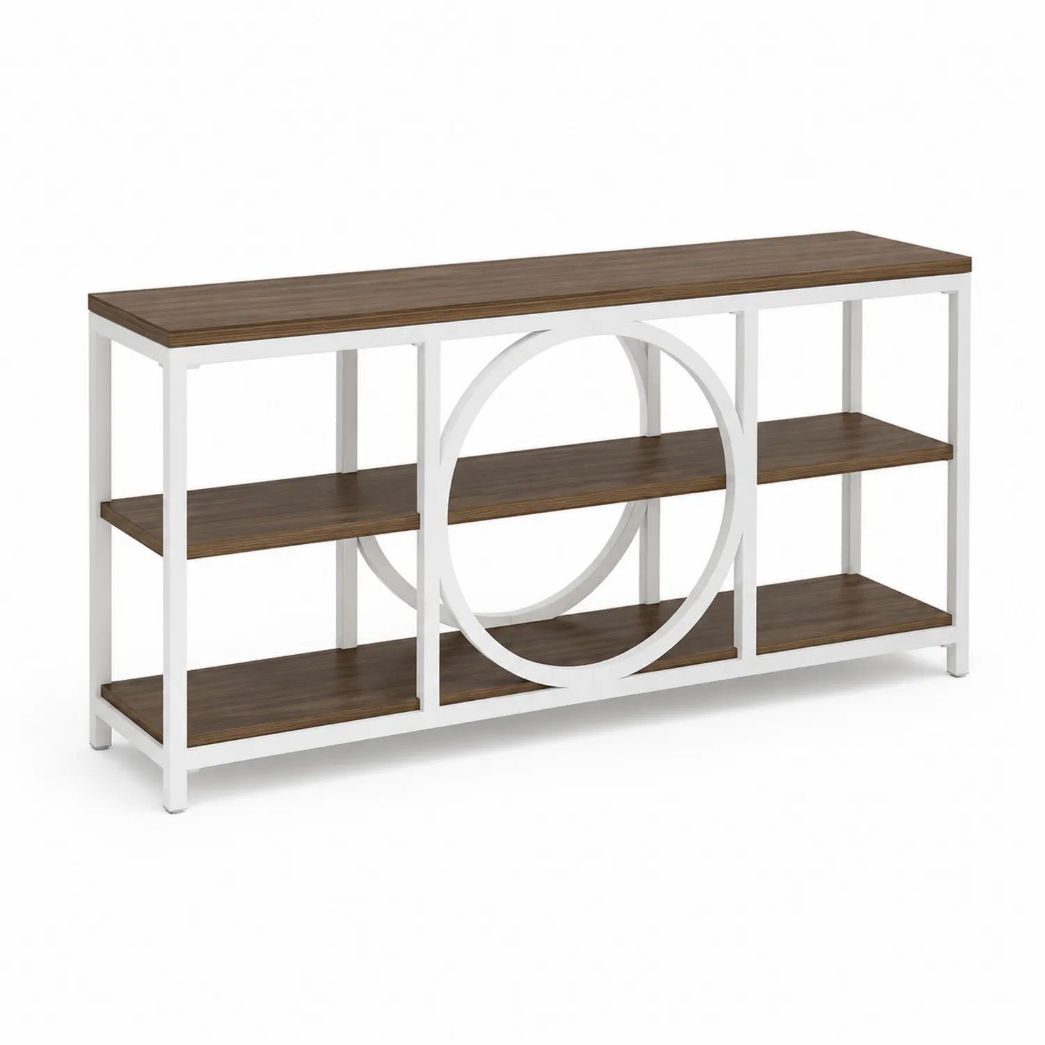 Console en bois et métal blanc 120 cm