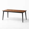 Rectangular Wooden Table with Steel Legs 150cm x 80cm x 75cm Brown