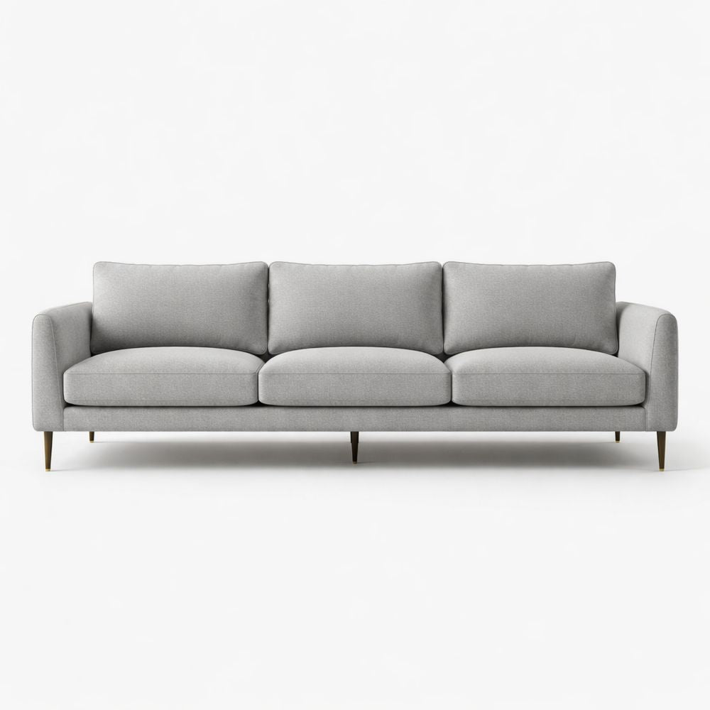 Modern Fabric Sofa Grey Upholstery Three-Seater 213cm