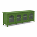 Meuble TV en bois MDF et verre ondulé vert 150cm
