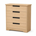 Commode à 4 tiroirs en bois MDF Chêne Clair