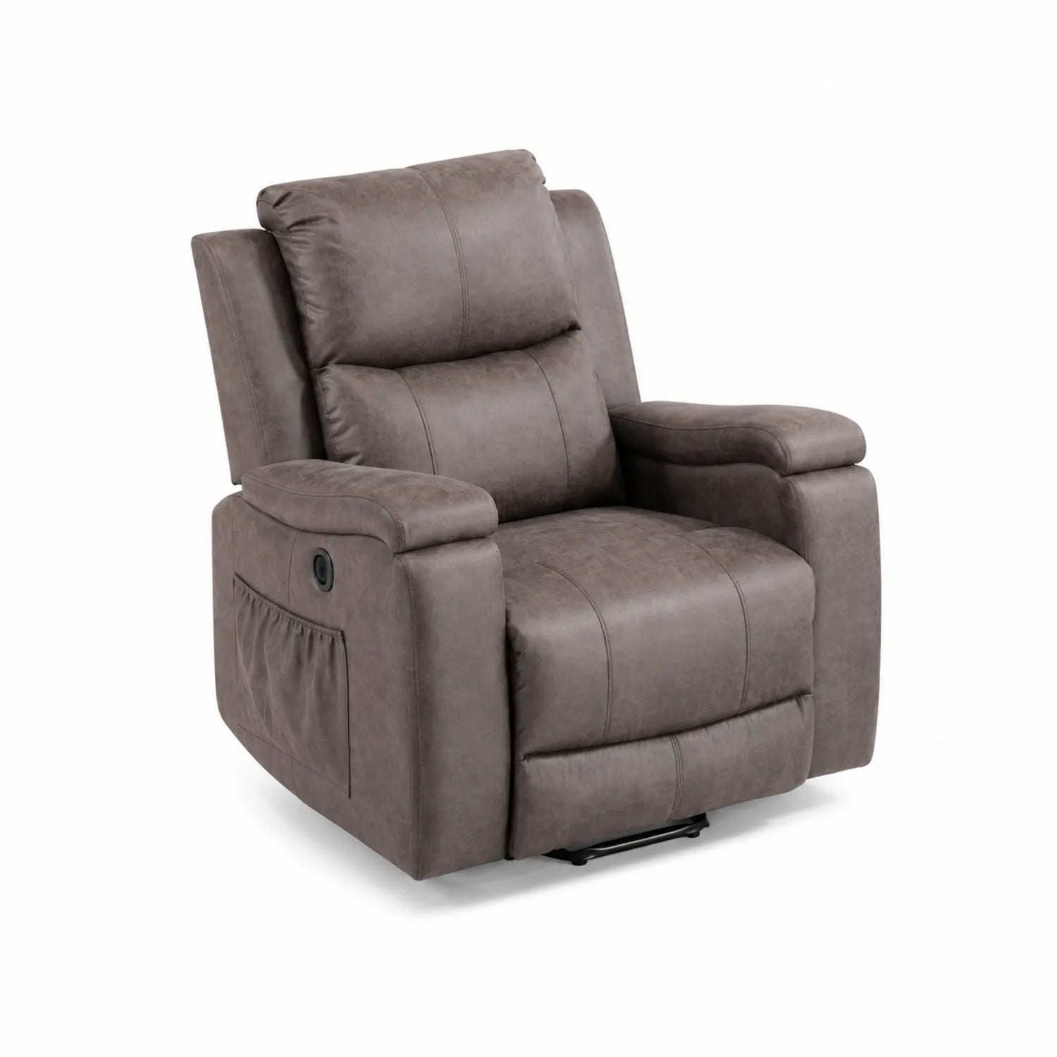 Fauteuil inclinable en microfibre marron
