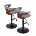 Lot de 2 tabourets de bar en tissu avec cadre en bois et base en métal noire